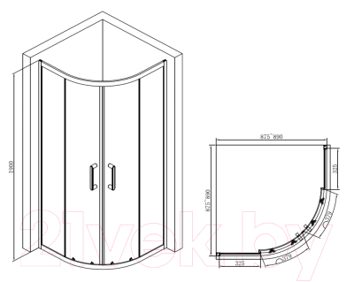 Душевой уголок Abber Schwarzer Diamant AG01090B