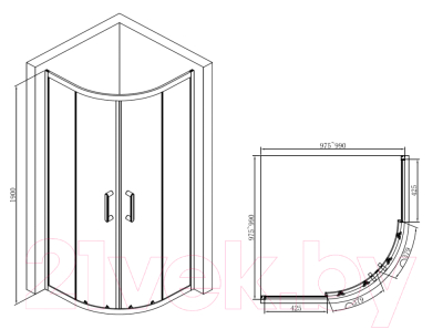 Душевой уголок Abber Schwarzer Diamant AG01100B