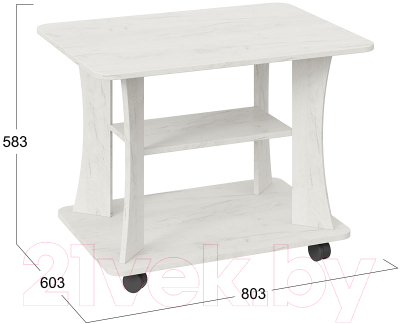 Журнальный столик ТриЯ Тип 8 (дуб крафт белый)