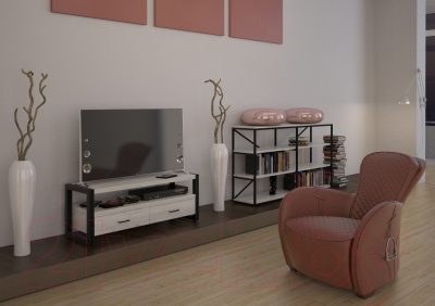 Стеллаж Millwood Neo Loft OR-1 Л (дуб белый Craft/металл черный)