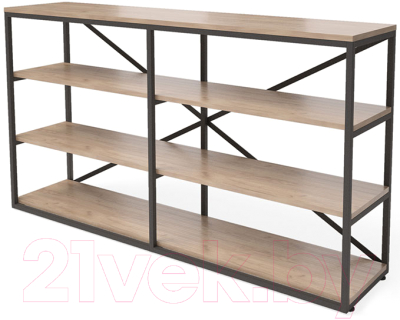 Стеллаж Millwood Neo Loft OR-1 Л (дуб табачный Craft/металл черный) - фото