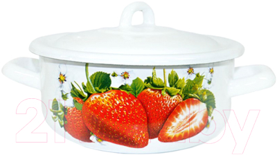 Кастрюля Лысьвенские эмали Сочная клубника С-16072/4Э - фото