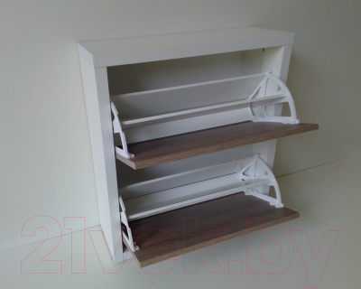 Тумба для обуви Элана 2.70 (белый/дуб трюфель)