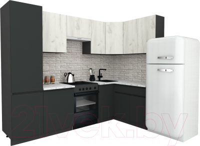 Готовая кухня ВерсоМебель Эко-8 1.4x2.7 правая - фото