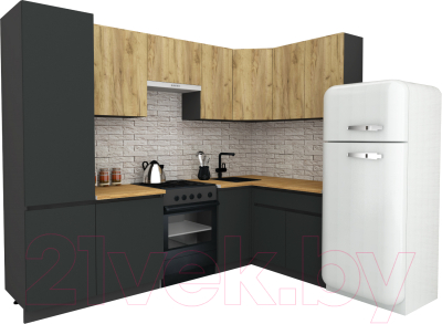 Готовая кухня ВерсоМебель Эко-8 1.4x2.7 правая - фото