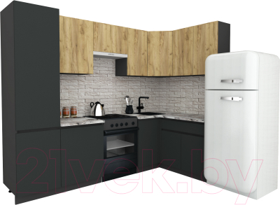 Готовая кухня ВерсоМебель Эко-8 1.4x2.7 правая - фото