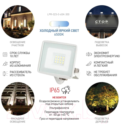 Прожектор ЭРА LPR-023-W-65K-010 / Б0054639