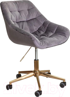 Кресло офисное AksHome Bali (темно-серый велюр/золото) - фото