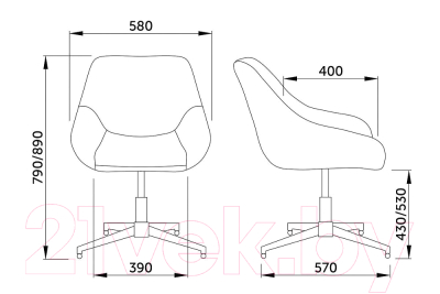 Кресло офисное AksHome Bali (темно-серый велюр/золото)