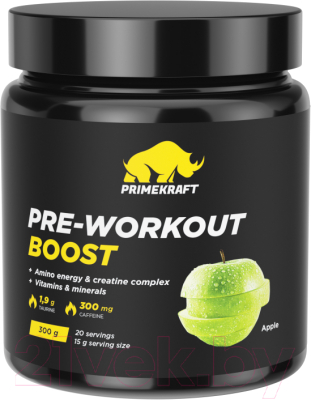 Комплексная пищевая добавка Prime Kraft СПДПП Pre-Workout Boost Яблоко - фото