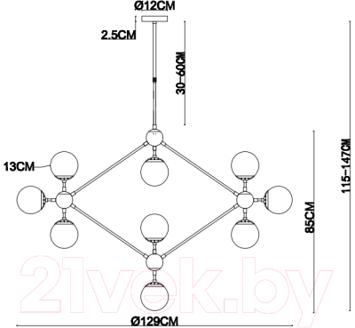 Люстра Arte Lamp Bolla A1664SP-15CC