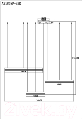 Потолочный светильник Arte Lamp Mercury A2185SP-3BK