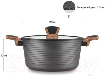 Кастрюля Fissman Diamond 4304