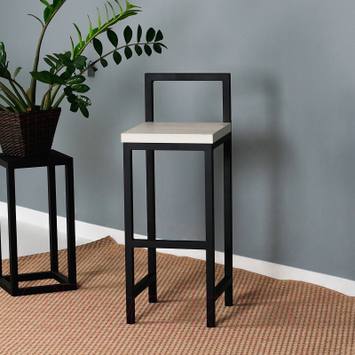 Стул барный Millwood СДН-6 Крам Л (дуб белый Craft/металл черный)