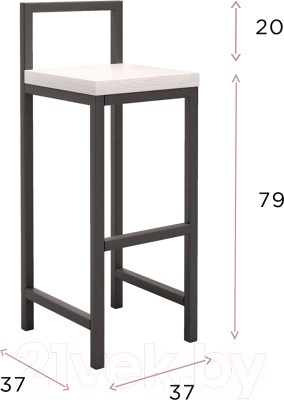 Стул барный Millwood СДН-6 Крам Л (дуб белый Craft/металл черный)