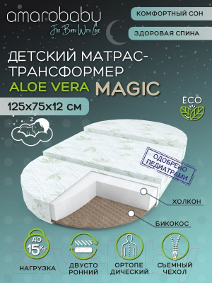 Матрас в кроватку Amarobaby Aloe Vera Magic / AMARO-331275-AVME