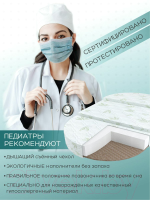 Матрас в кроватку Amarobaby Aloe Vera Magic / AMARO-331275-AVME