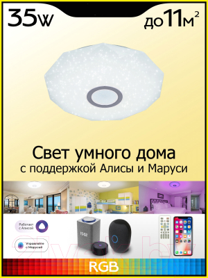 Потолочный светильник Citilux Диамант Смарт CL713A30G