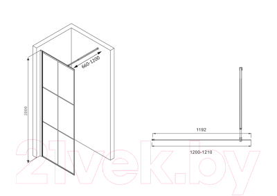 Душевая стенка Abber Immer Offen AG62120B