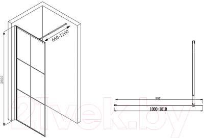 Душевая стенка Abber Immer Offen AG62100B