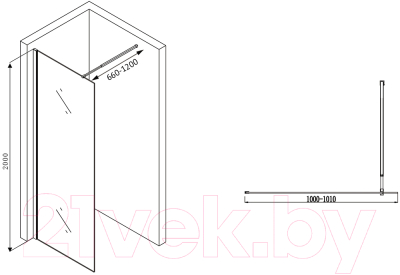 Душевая стенка Abber Immer Offen AG61100B