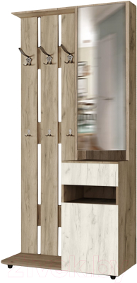 Секция в прихожую Артём-Мебель ДСП СН-100.02-01 (дуб крафт белый/дуб крафт серый) - фото