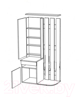 Секция в прихожую Артём-Мебель ДСП СН-100.02-01 (дуб крафт белый/дуб крафт серый)