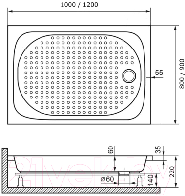 Душевой поддон RGW Lux/TN / 16180280-21