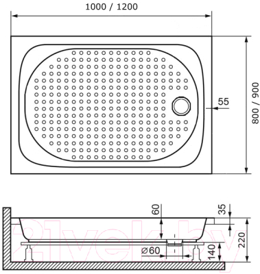 Душевой поддон RGW Lux/TN / 16180282-21