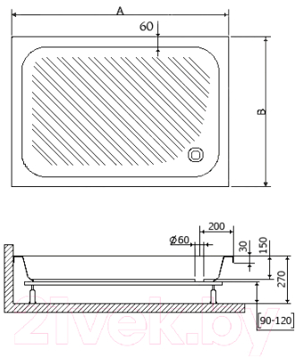 Душевой поддон RGW B/CL-S / 16180292-51