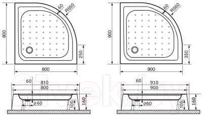 Душевой поддон RGW Lux/TN-P / 16180499-41