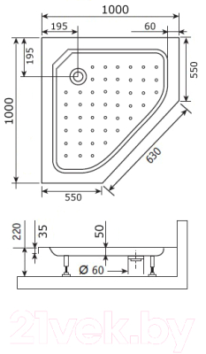 Душевой поддон RGW Style 16180500-11