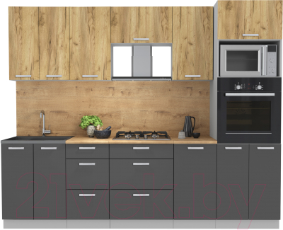 Кухонный гарнитур Интерлиния Мила Лайт 2.6 ВТ - фото