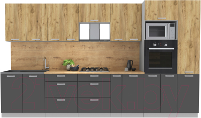 Готовая кухня Интерлиния Мила Лайт 3.6 ВТ - фото