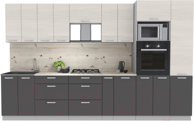 Готовая кухня Интерлиния Мила Лайт 3.4 ВТ - фото