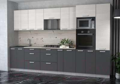 Готовая кухня Интерлиния Мила Лайт 3.4 ВТ