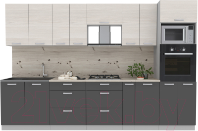 Готовая кухня Интерлиния Мила Лайт 3.2 ВТ - фото