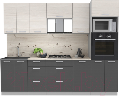 Кухонный гарнитур Интерлиния Мила Лайт 2.6 ВТ - фото