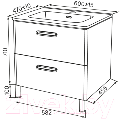 Тумба с умывальником IDDIS BRI60WFi95K