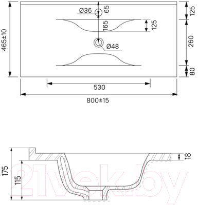 Тумба с умывальником Iddis CLO80WFi95K