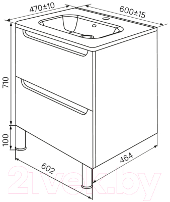 Тумба с умывальником IDDIS EDI60WFi95K
