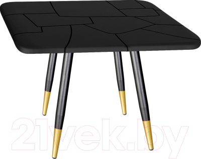 Обеденный стол Sheffilton SHT-TU14/TТ 83/83 (черный муар/золото/черный) - фото