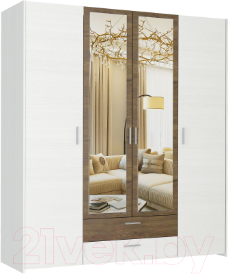 Шкаф Евва Венеция ВН-4D2Z2S (бодега белый/ясень орландо) - фото