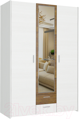 Шкаф Евва Венеция ВН-3D1Z2S (бодега белый/ясень орландо) - фото