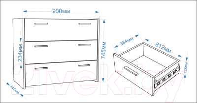Комод Евва Венеция ВН-3S (бодега белый/ясень орландо)