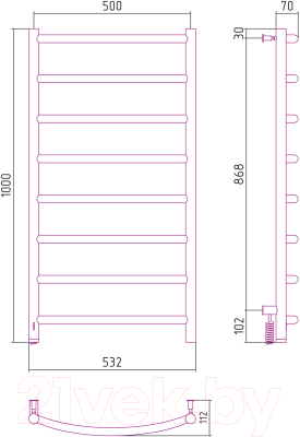 Полотенцесушитель электрический Сунержа Галант 4.0 100x50 / 00-0830-1050