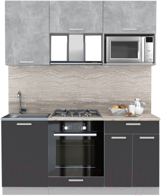 Готовая кухня Интерлиния Мила Лайт 1.7 ВТ - фото