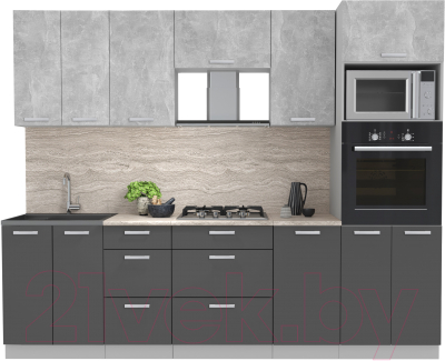 Кухонный гарнитур Интерлиния Мила Лайт 2.6 ВТ - фото