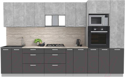 Готовая кухня Интерлиния Мила Лайт 3.4 ВТ - фото