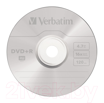 Набор дисков DVD+R Verbatim 4.7Гб / 43498